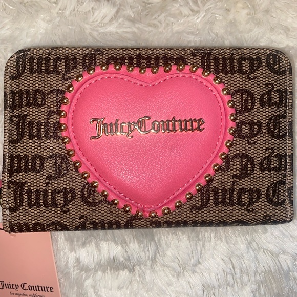 Juicy couture pink heart mini tote crossbody purse and wallet set - Picture 2 of 5